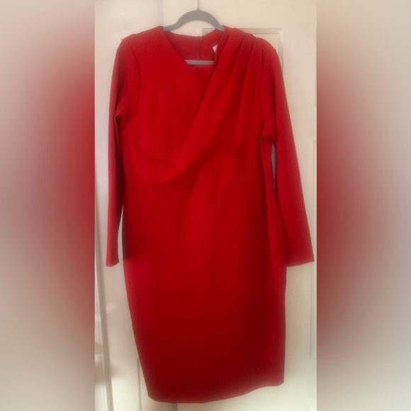 NWT 1X Chloe Kristyn Bianca Ponte Knit Dress in Red - Picture 3 of 11
